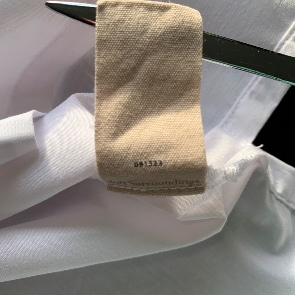 Soft Surroundings White Large Ruffle Button Up Bl… - image 8